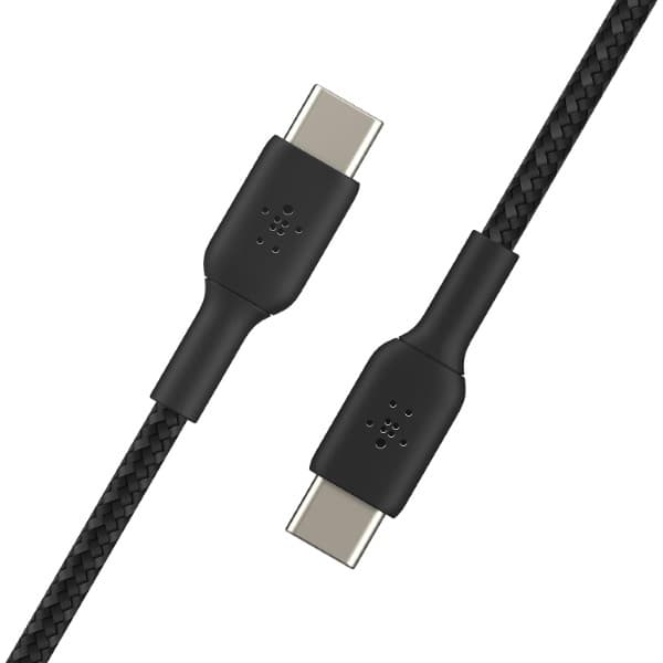 Belkin USB-IF Certified Braided 60 W USB-C to USB-C (Type C) Charge cable, 6.6 Feet / 2 Meter, Black - 2