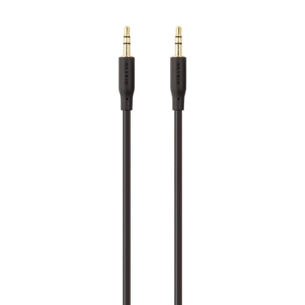 Belkin Aux Cable 2 Meter Cable Gold Plated, Black - 1