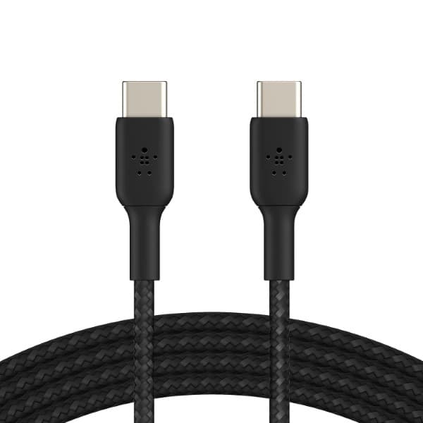 Belkin USB-IF Certified Braided 60 W USB-C to USB-C (Type C) Charge cable, 6.6 Feet / 2 Meter, Black - 1