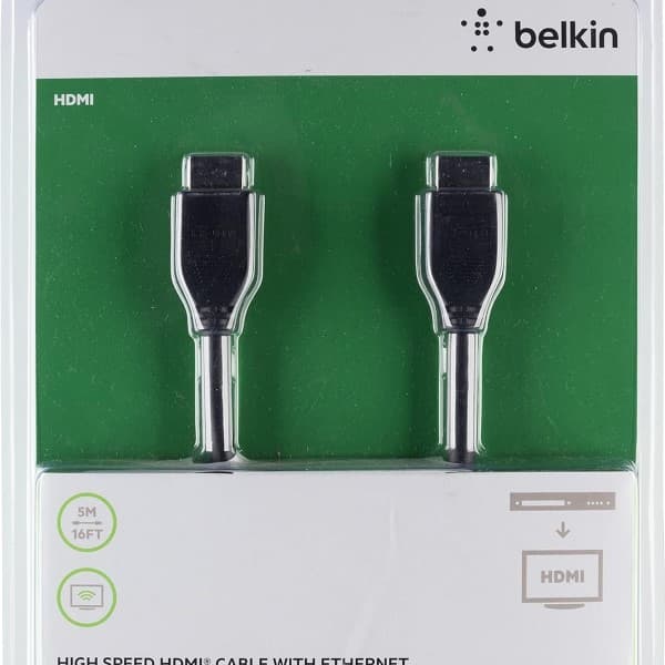 Belkin High-Speed HDMI Cable with Ethernet 4K/Ultra HD Compatible 5 Meter Cable Silver Plated, Black - 2