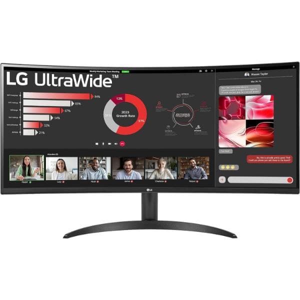 LG 34WR50QC-B Ultrawide 1440P 100Hz VA Curved Monitor - 1