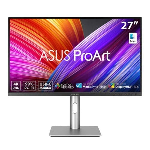 ASUS ProArt Display PA279CRV Professional Monitor – 27-inch, IPS, 4K UHD (3840 x 2160), 99% DCI-P3, 99% Adobe RGB, Color Accuracy ΔE < 2, Calman Verified, USB-C PD 96W, VESA DisplayHDR 400, VESA MediaSync, Ergonomic Stand, Green Sustainability