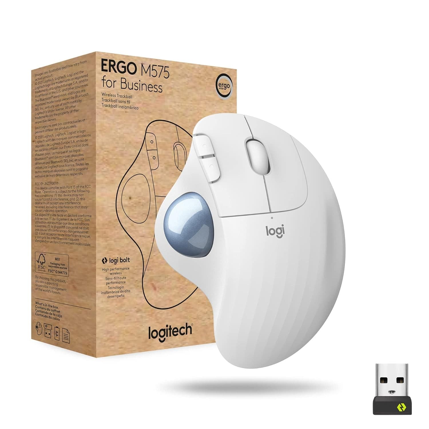 Logitech ERGO M575 Wireless Trackball for Business (Off-White) - 1
