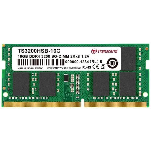 Transcend 16GB (1 X 16GB) DDR4 3200MHz SO-DIMM 1Rx8 1Gx8 CL22 1.2V Laptop RAM - 1