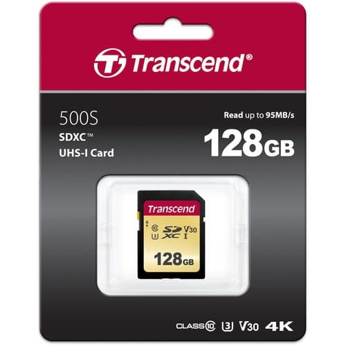 Transcend 128GB 500S UHS-I SDXC Memory Card - 3