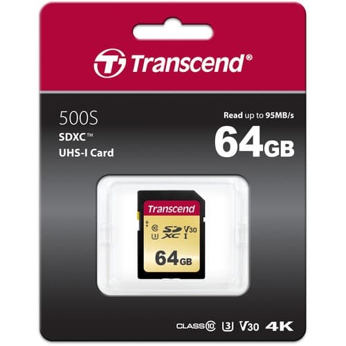 Transcend 128GB 500S UHS-I SDXC Memory Card - 2