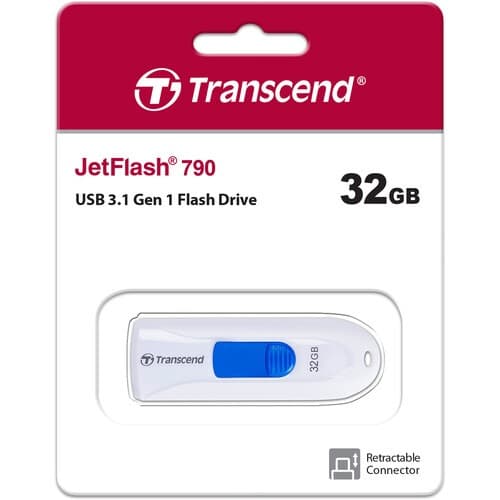 Transcend JetFlash 790 32GB Pen Drive (White) - 3