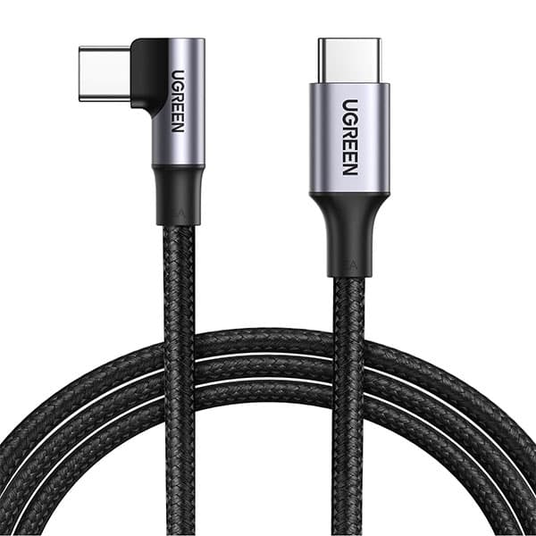 Ugreen 100W USB C to USB C Cable, 100W Type C 90 Degree Fast Charging Cable Compatible with iPhone 15/15 Plus/15 Pro, MacBook Pro 2022, iPad Pro 2022, Dell XPS, Samsung Galaxy S24/S23, 3.3FT - 1