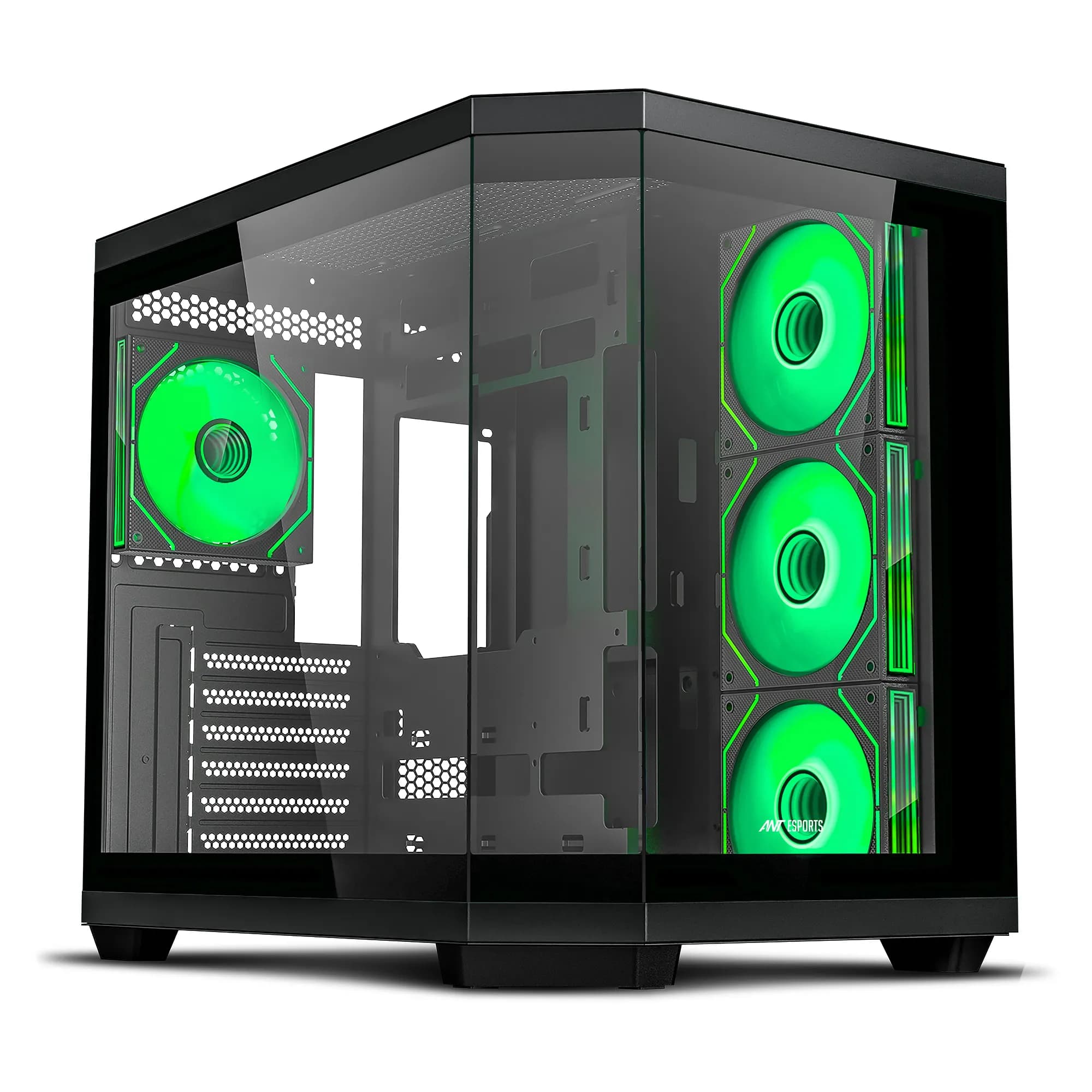 Ant Esports Crystal X11 (ATX) Mid Tower Cabinet (Black) - 1