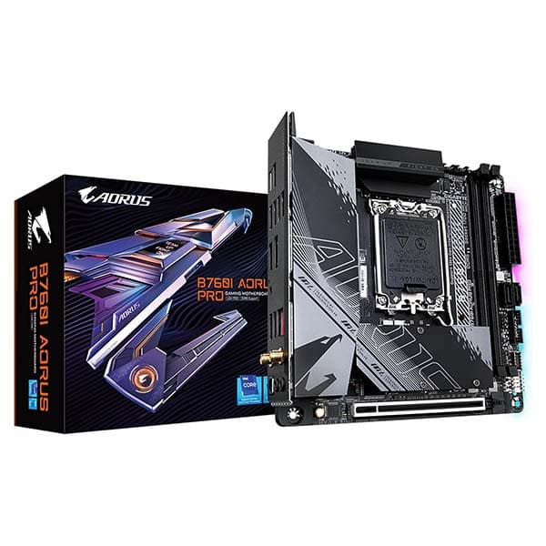 GIGABYTE B760I AORUS PRO LGA 1700 Intel B760 DDR5 SATA 6Gb/s Mini ITX Motherboard Supports Intel 12th, 13th & 14th Gen Processors - 1