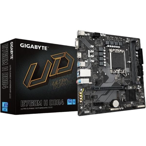 Gigabyte B760M H DDR4 mATX LGA 1700 Intel Motherboard Supports Intel 12th, 13th & 14th Gen Processors - 1