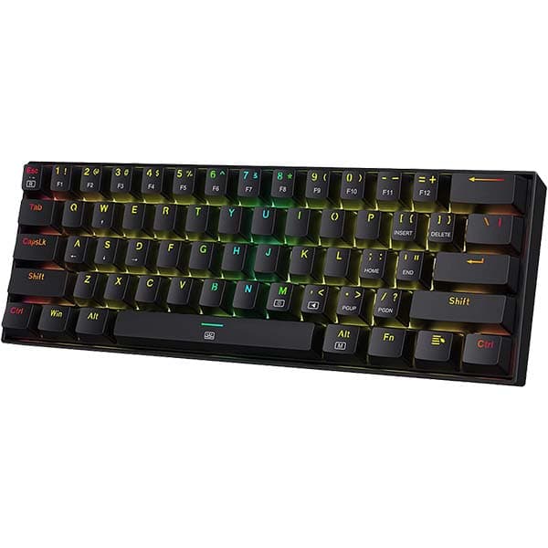 Redragon K630 Dragonborn 60% Wired RGB Red Switch Gaming Keyboard (Black) - 1