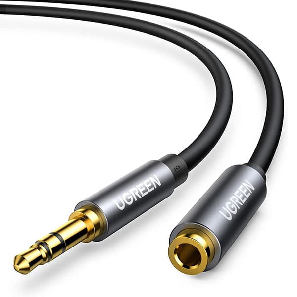 UGREEN Headphone Extension Cable 3.5mm Extension Gold Plated Aux Extension Cable Audio Stereo Jack Male to Female TRS Cord Extender Compatible with iPhone iPad Phones Tablets Media Players, 6.6FT
