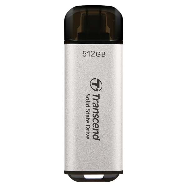 Transcend 300C 512GB USB C Portable External SSD (Silver) - 1