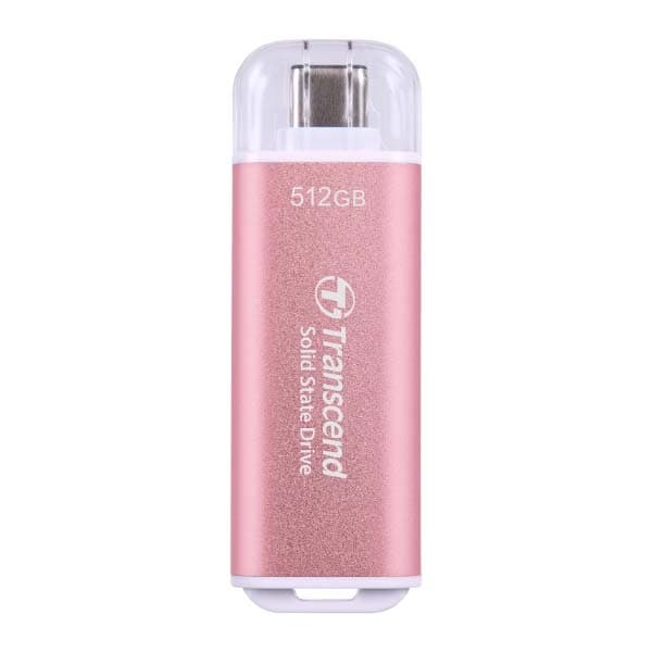Transcend 300C 512GB USB C Portable External SSD (Pink) - 1