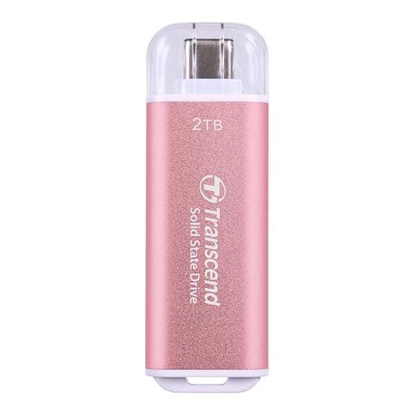 Transcend 300C 2TB USB C Portable External SSD (Pink) - 1