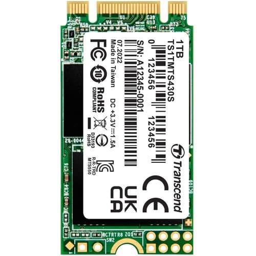Transcend TS1TMTS430S 430S 1TB SATA 6Gb/s M.2 2242 SSD - 1