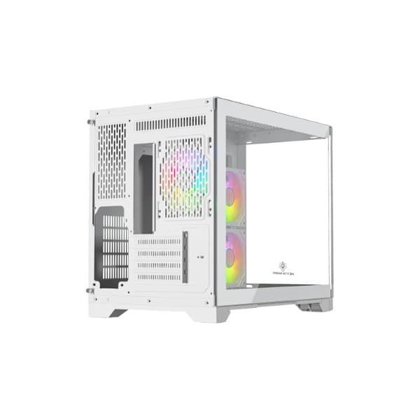 Metta Monk Seafrost Curved Glass Gaming Cabinet - White - 2