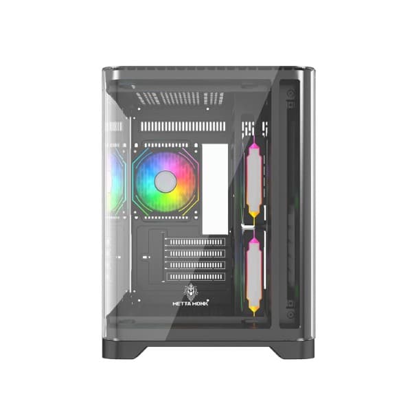 Metta Monk Seafrost Curved Glass Gaming Cabinet - Black - 6