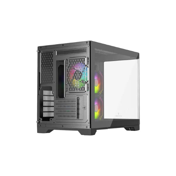 Metta Monk Seafrost Curved Glass Gaming Cabinet - Black - 4