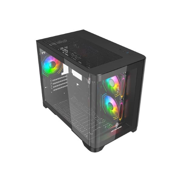 Metta Monk Seafrost Curved Glass Gaming Cabinet - Black - 3