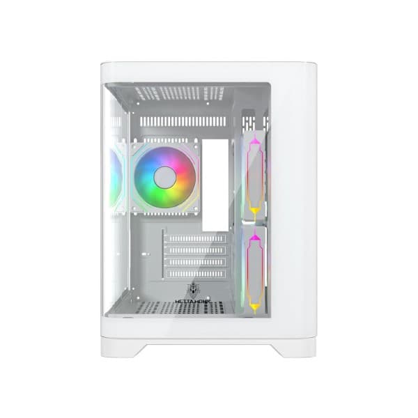 Metta Monk Seafrost Curved Glass Gaming Cabinet - White - 4