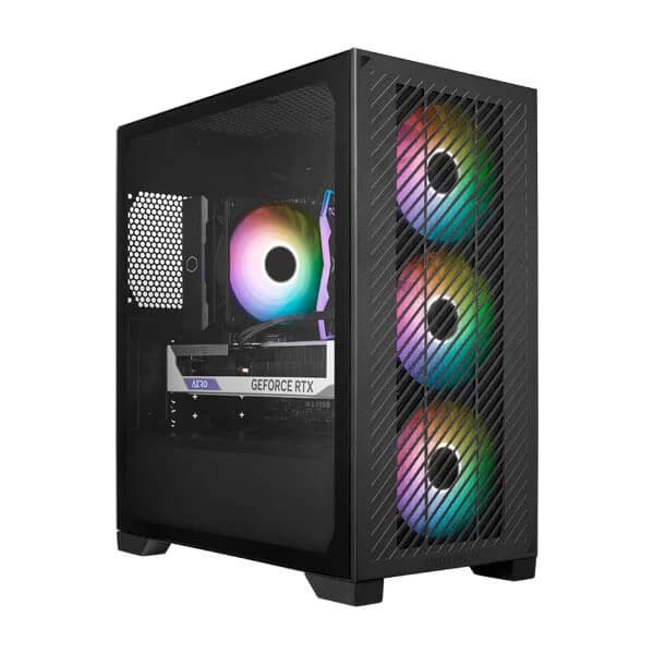 Cooler Master Elite 301 ARGB (M-ATX) Mini Tower Cabinet (Black) - 1