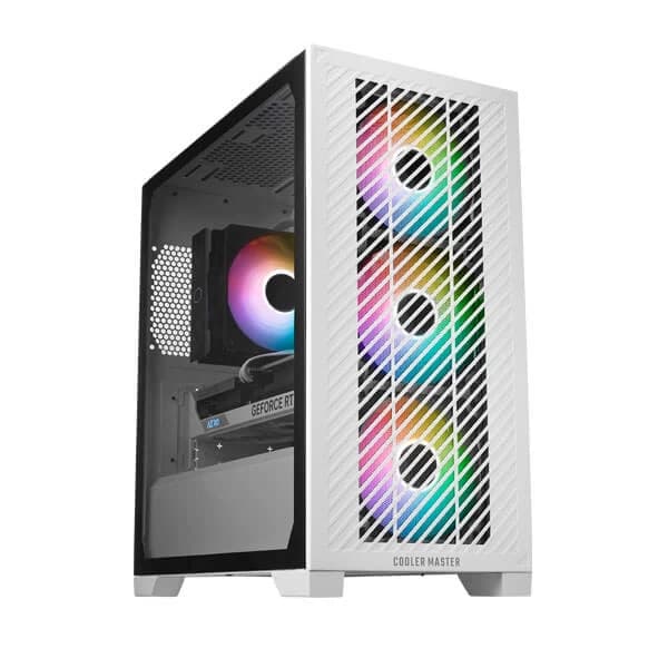 Cooler Master Elite 301 ARGB (M-ATX) Mini Tower Cabinet (White) - 1