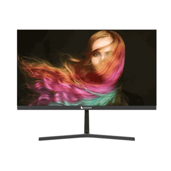 Coconut 22 Inch LED Frameless Ultra slim HD Monitor 75Hz Refresh Rate 1080p - Black - 1