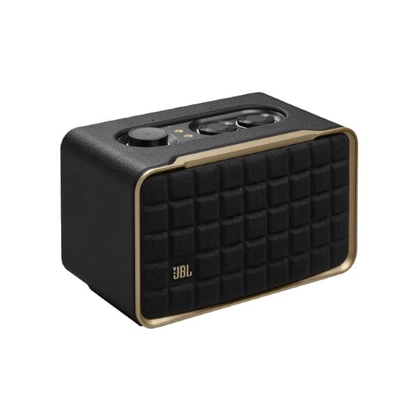 JBL Authentics 200, Smart Home WiFi Speaker and Music Streaming, Voice Assist and Bluetooth Connectivity, Automatic Calibration, Compatible with Google Home & Amazon Alexa, Retro Design in Black - 1