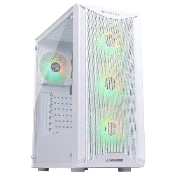 Zebronics Invader Mid-Tower Premium Gaming Cabinet White - 1