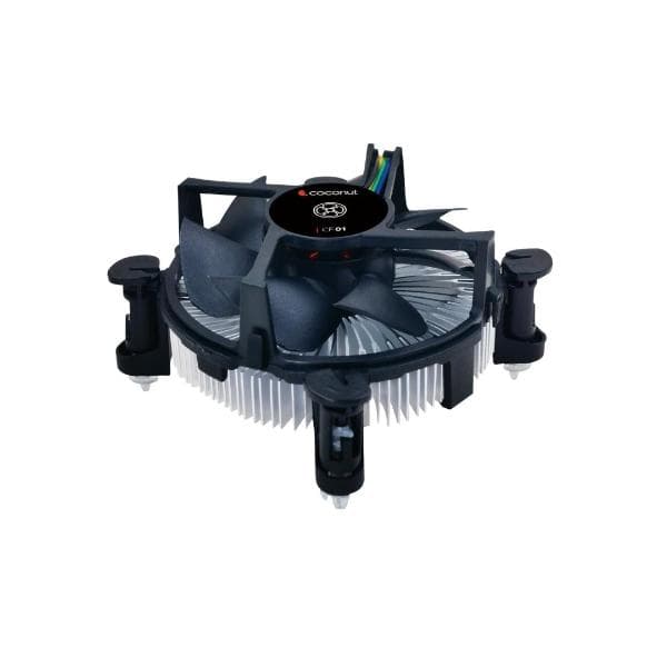 Coconut CF01 Cooler Fan, Clip Type, 150gms Silver Coated Base|Supports 775/115x/1200 - 1