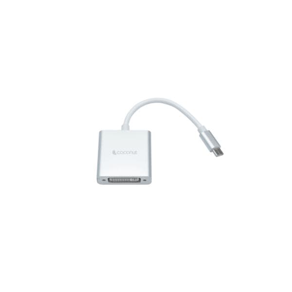 Coconut Type C to DVI Converter Strong Metal Enclosure, High Quality Chipset, Super Portable, 4K Resolution