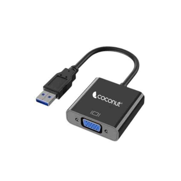 Coconut USB 3.0 to VGA Converter, 4K Resolution Strong Metal Enclosure, High Quality Chipset, True USB 3.0, Super Portable - 1