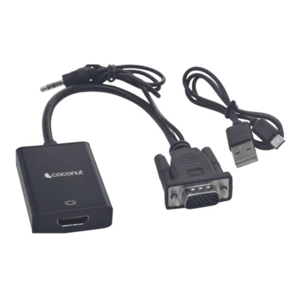 Coconut VGA to HDMI Converter VGA Male to HDMI Female with 3.5MM Audio Jack - 1