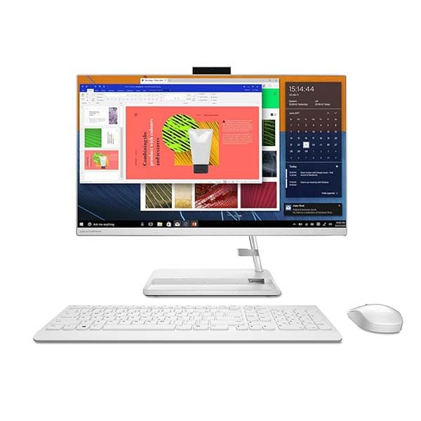 Lenovo IdeaCentre AIO 3 AMD Ryzen 3 3250U 23.8" FHD IPS 3-Side Edgeless All-in-One Desktop with Alexa Built-in (8GB/512 GB SSD/Win11/MS Office 2021/HD 720p Camera/Wireless Keyboard & Mouse),F0FX00AEIN - 1