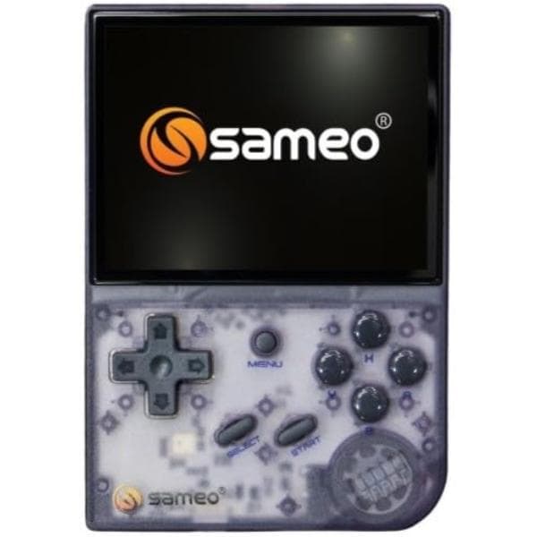 Sameo SG9000 Premium Handheld Retro Game Console, Dual System StockOS + GarlicOS 3.5 Inch IPS Screen Built-in 64G TF Card 6831 Classic Games Support HDMI TV Output (Transparent Purple) 6 Months Warranty