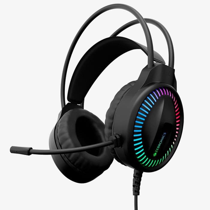 ZEBRONICS BLITZ C Dolby Atmos Gaming Headphone, 50mm Neodymium Drivers, Padded Headband, Lightweight & Comfortable, RGB Lights, Flexible Mic, Type-C Connector - 1