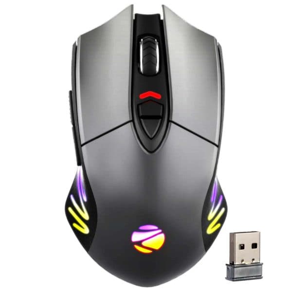 ZEBRONICS REAPER PRO RGB LED Wireless + Wired Gaming mouse, 10000 DPI, 1000Hz Polling rate, Macros, Built-in Rechargeable battery, Windows software customization, Ultra long backup time & Lightweight - 1