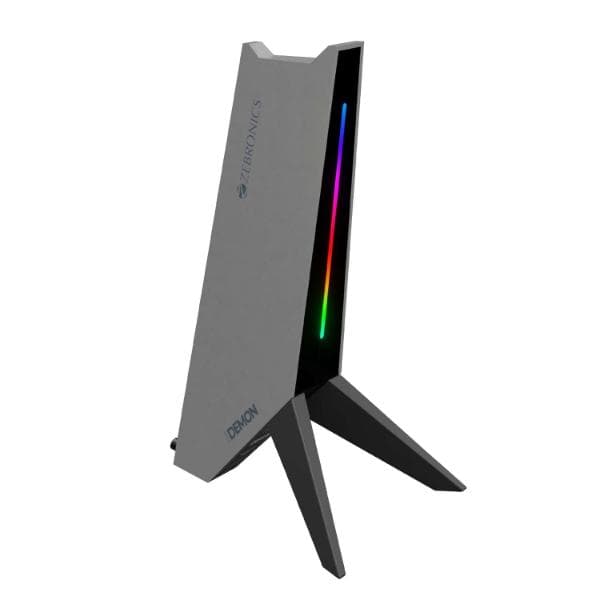 ZEBRONICS Zeb-Demon Tabletop Over Ear Gaming Wired Headphone Stand with RGB Led, Dual USB Ports, 3.5Mm Jack, Abs Material, 1.5 Meter USB Cable, Anti-Skid Bottom Grip and with Microphone - 1