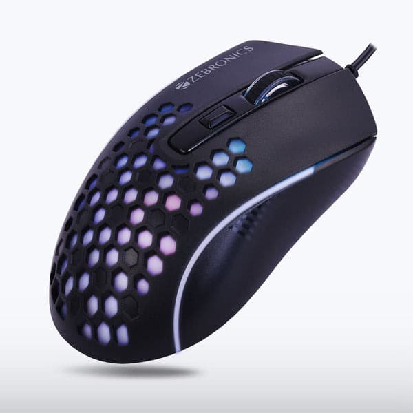Zebronics Zeb Flash Plug and play Gaming Mouse with LED Lights/ DPI switch/ 1.5m Cable Length/ High Precision - 1