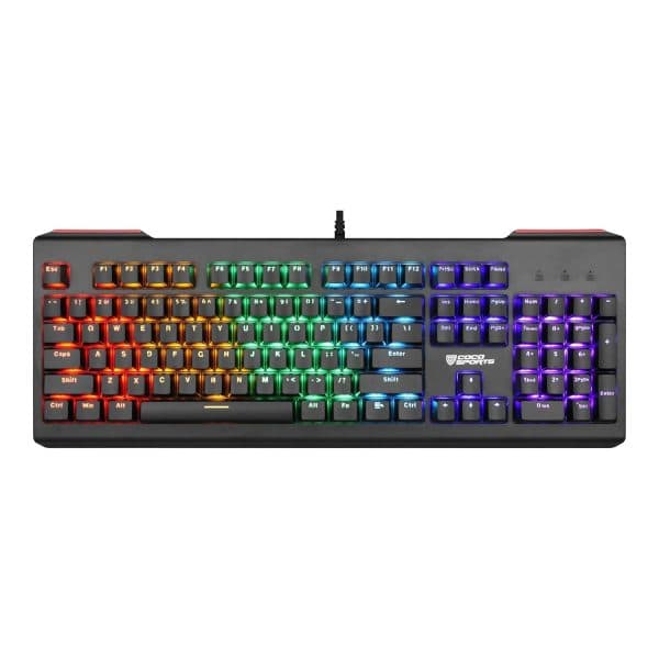 Coconut Storm Mechanical 104 Keys Wired Gaming Keyboard, Rainbow Backlighting, All Anti-Ghosting Keys (Black) - 1