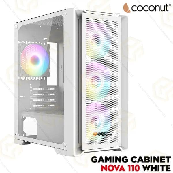 COCONUT Gaming Cabinet RGB NOVA 110 (WHITE) - 1