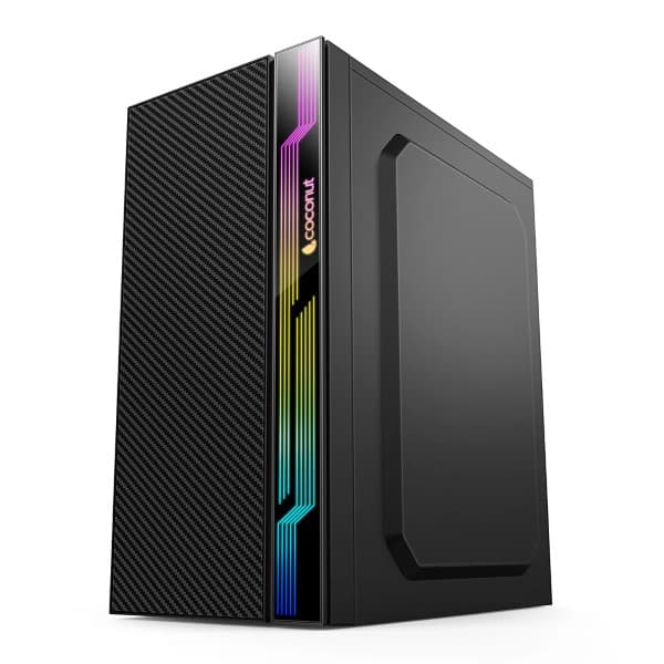 CoCoNut Cosmic mATX with SM45 Power Supply and RGB Strip - Black - 2