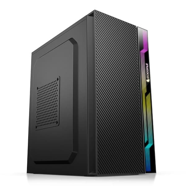CoCoNut Cosmic mATX with SM45 Power Supply and RGB Strip - Black - 3