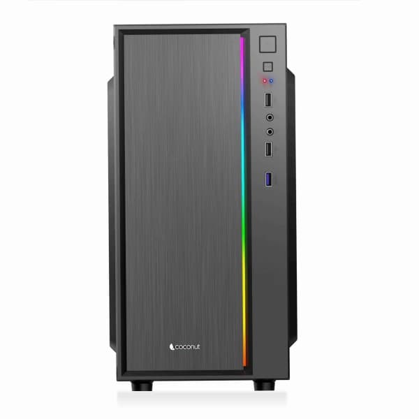 Coconut Magic mATX Office Cabinet with SM45 Power Supply and RGB Strip - 1