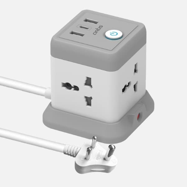 Artis AR-4SS-3USBCB 4 Universal Sockets with 2 USB Ports & 1 USB Type C Port with Circuit Breaker Surge Protector