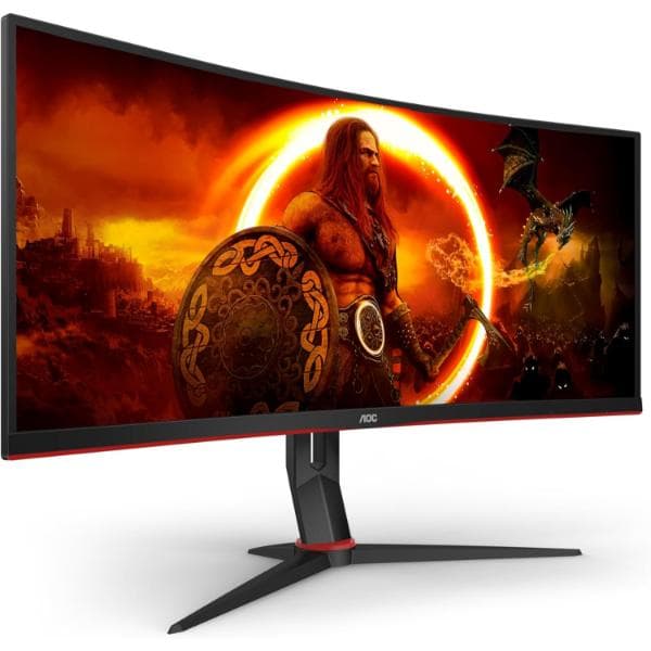 AOC CU34G2XP/BK 34 Inch Gaming Monitor Ultra QHD, 1440p, 180Hz, 1.0ms GTG, HDR 400, Ergonomic, Wide Angle 178° Curved, Height Adjustable, VESA Certified Display Ideal for Multitasking Monitor for PC - 3
