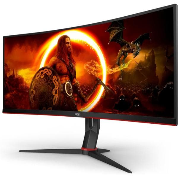 AOC CU34G2XP/BK 34 Inch Gaming Monitor Ultra QHD, 1440p, 180Hz, 1.0ms GTG, HDR 400, Ergonomic, Wide Angle 178° Curved, Height Adjustable, VESA Certified Display Ideal for Multitasking Monitor for PC - 2