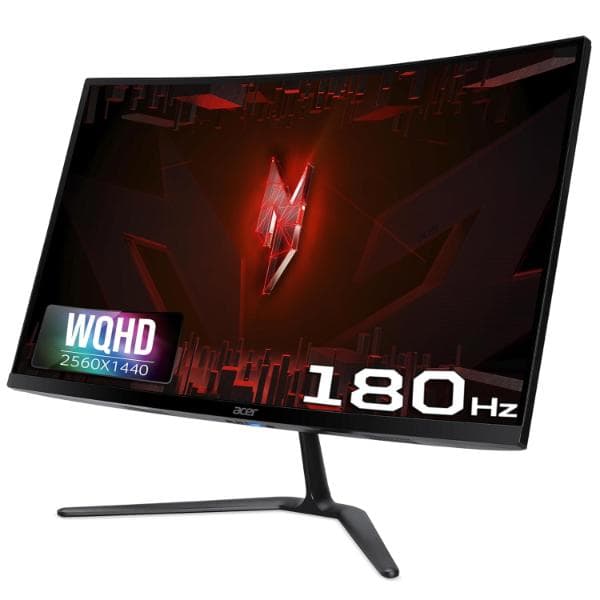 Acer ED270U S3 27 Inch WQHD 2560x1440 1500R Curved Gaming Backlit LED LCD Monitor I 1MS VRB, 180Hz Refresh Rate I AMD FreeSync I 2 x HDMI 1 x Display Port I Stereo speakers I Eye Care I HDR 10 I Black - 1